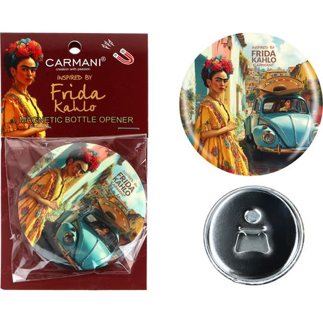 Carmani, abridor de botellas con imán, inspirado en la obra de Frida Kahlo. (1/4)