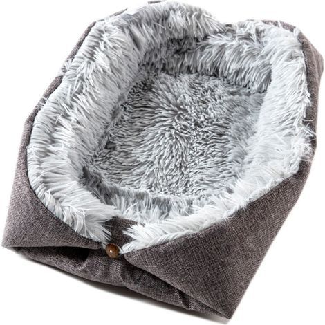 Lit 2 en 1 (canapé + couverture) pour chat, gris clair et gris (1/5)