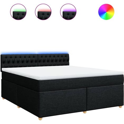 Maison Exclusive - Boxspringbett mit Matratze Schwarz 180x200 cm (1/5)