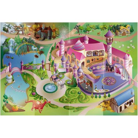 Tapis enfant tissé 100x140 multicolore rectangle NAPPE PRINCESS