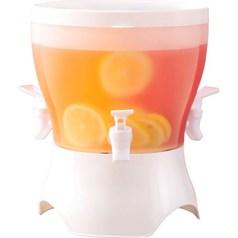 Distributeur de boissons 5L, forme ronde, récipient rotatif surélevé pour boissons froides et chaudes avec robinet pour réfrigérateur (1/5)