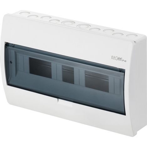Elegante cuadro de distribución de superficie tipo EP 1/18, número de módulo 18, IP40, terminal (1/4)