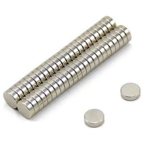 Disque Magnetique - Néodyme N42 - Diamètre 5 mm - Épaisseur 1,5 mm - Anticorrosion Nickel-Cuivre-Nickel - Lot de 50