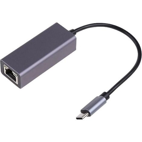 Adaptateur Usb C vers Ethernet Câble adaptateur Ethernet USB Type C vers Rj45 - Gris (1/5)