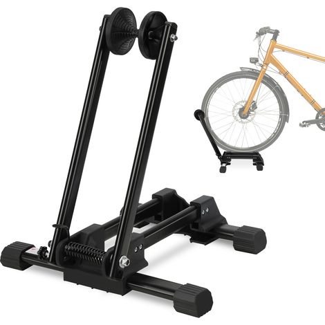 SWANEW Cavalletto da terra in acciaio al carbonio per biciclette da 20“ a 29” Compact Black (1/5)