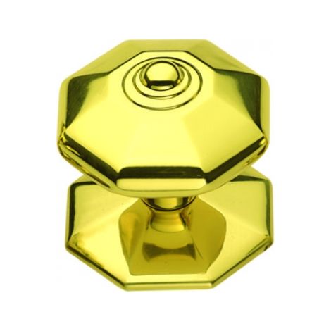 Ouvre&Déco – Pommeau de tirage octogonal en laiton poli brillant – Diamètre 90mm – Hauteur 81mm – Accessoires inclus vis et clé alène