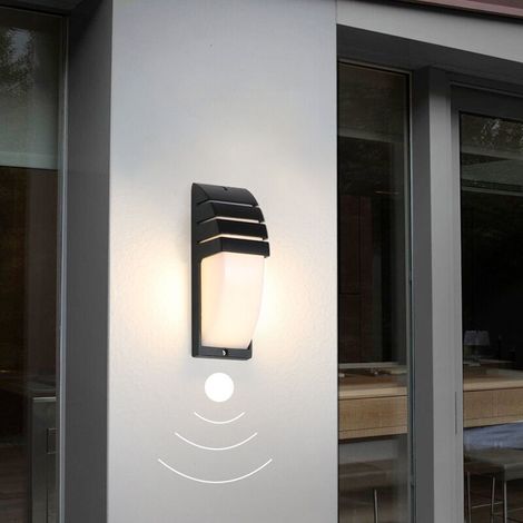 Applique murale à LED 9W, applique murale simple moderne, lampe à induction blanche, veilleuse étanche pour jardin, balcon, terrasse, couloir, patio, mur extérieur (1/5)