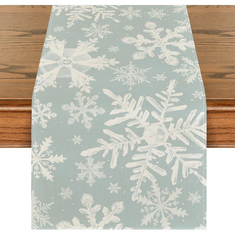 TAPIS ROULANT NATALIZIO CON MOTIVO FIOCCO DI NEVE 33x273 cm