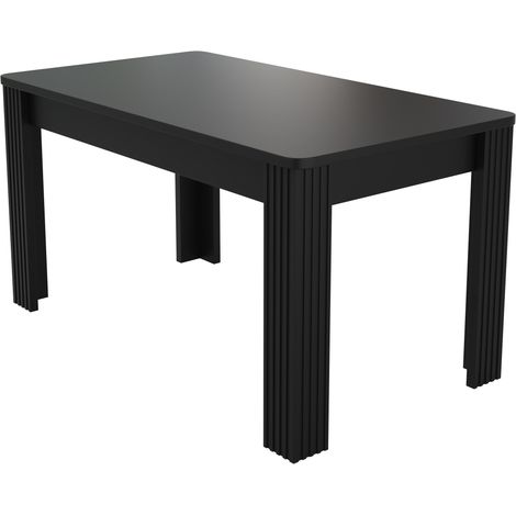 Tavolo da pranzo rettangolare moderno nero in truciolare 116 x 65 x 75 cm HOMVRA (1/5)