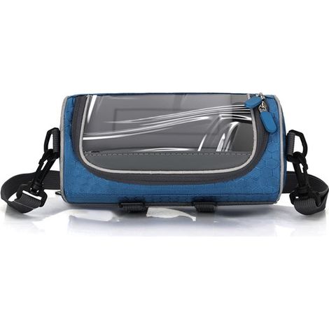 Borsa da bicicletta/da manubrio regolabile, grande capacità, finestra di visualizzazione touchscreen, tracolla regolabile e rimovibile, sgancio rapido (1/5)
