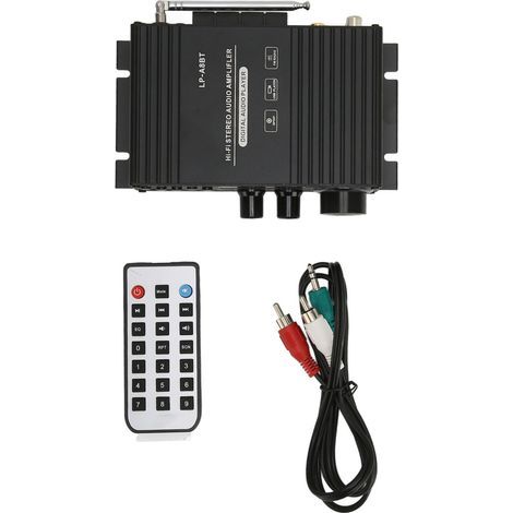 Mini-Bluetooth-5.0-Auto-Audioverstärker, 2.0 Kanäle mit Fernbedienung und Bass-/Höhenregelung (1/5)