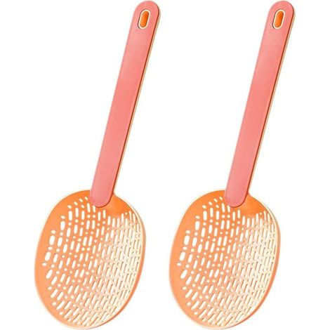 Lot de 2 passoires à fentes en plastique rose, avec filtre à huile.