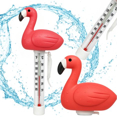 Flamingo-Thermometer, schwimmend für Pool, Whirlpool, Spa, Pool, 2 Skalen (1/5)