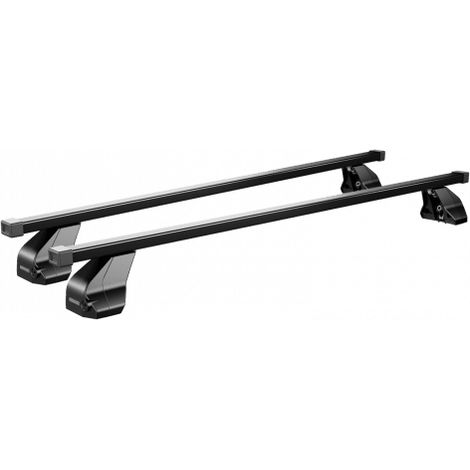 Barres de toit Peugeot PSP 208 II (06/19-) Menabo Omega M en acier 112 cm + pieds de fixation (1/5)