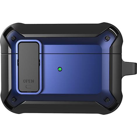 convient Pour L'tui Rigide Airpods Pro - Noir Et Bleu, Tui Hybride Deux En Un, Protection Blinde Robuste, Tui Rigide De Chargement Sans Fil Comple (1/5)