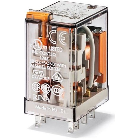 Serie 55 - Relè industriale Ad innesto su zoccolo, 12 V, Standard, 2 contatti, 10 A, AgNi, AC (50/60Hz), Scambio (1/2)