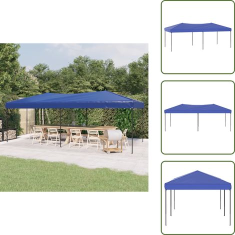 Tente de réception pliable Bleu 3x6 m - Tente Pliante - Abri Extérieur - Parasol - Chapiteau - Fête De Jardin (1/5)