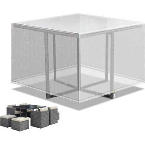 Housse de meubles d'extérieur, Patio cube housse de meubles imperméable à l'eau, 125x125x71cm transparent (1/5)