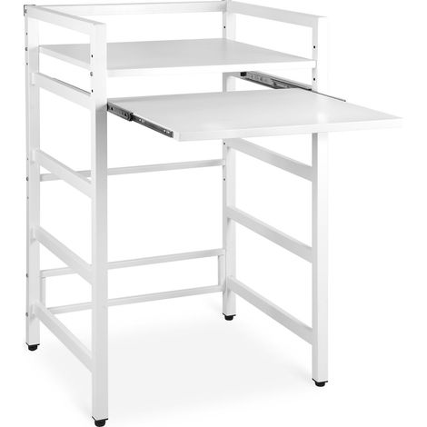 Wolketon Étagère pour Lave-Linge Métal Réglable Tablette Coulissante Charge Étagère Supérieure 300 kg - Blanc (1/5)