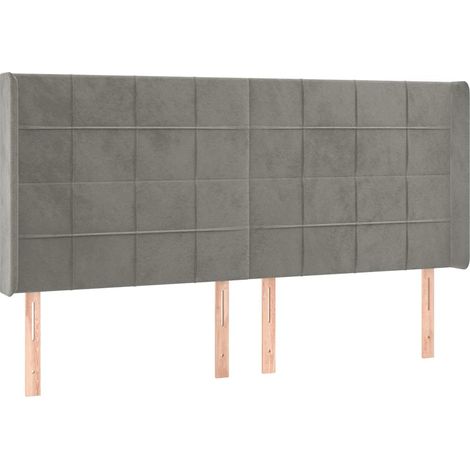 Maison Exclusive - Cabecero con orejas de terciopelo gris claro 1 (1/5)