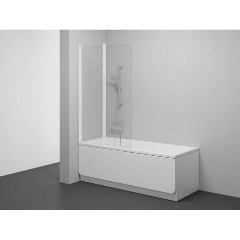 Ravak Chrome - Paroi de baignoire CVS2-100 G, 2 pièces, 100x150 cm, blanc mat/verre clair 7QLA0E00Z1 (1/4)