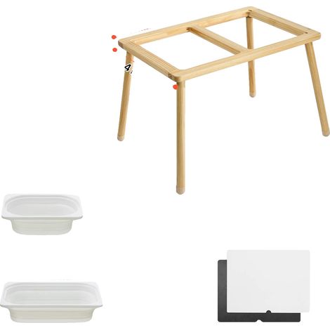 Mesa sensorial, bandeja de doble cara, contenedores de almacenamiento plegables, caja de almacenamiento A (1/2)