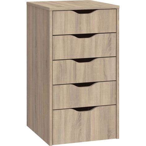 Cajonera Oficina Eko 5 Cajones Color Roble Cambrian 71X40X43 cm (1/5)