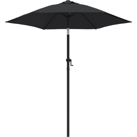Ombrellone nero 200 x 211 cm alluminio 020008702