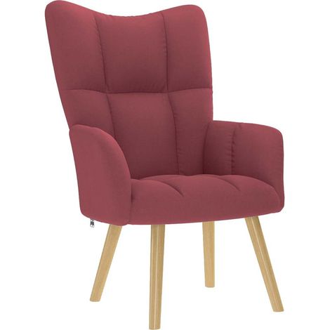 Sillón de relax de tela color rojo tinto