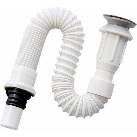 siphon lavabo, siphon gain de place, flexible evacuation lavabo, Bonde pour lavabo, extensible de (1/4)
