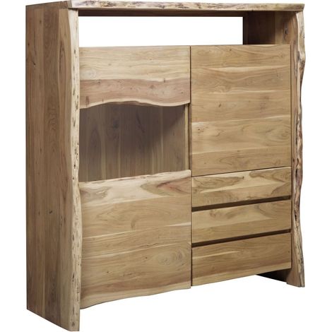 Highboard Akazie 131x45x147 natur lackiert  PURE ACACIA 703