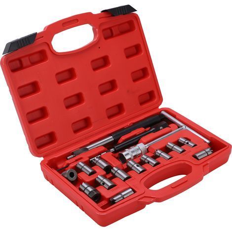 Ensemble de coupe de siège d'injecteur Diesel, nettoyeur de carbone, Kit d'outils universel pour Garage de voiture 17 pièces (1/5)
