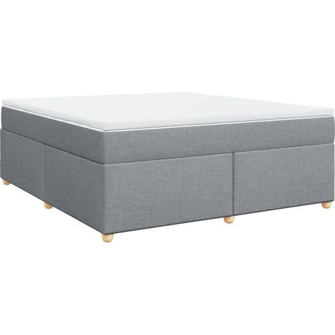 Maison Exclusive - Cama box spring con colchón tela gris claro 18