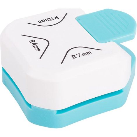 Arrondisseur d'angles 3 en 1 - Perforatrice d'angles - Coupe-angles - Coupe-angles papier - Arrondisseur d'angles - Perforatrice papier - Coupe-angles carton - Blanc - 6,2 x 7,5 x 3,5 cm - Plastique A (1/5)