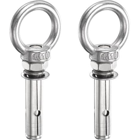 Goujon D'ancrage À Anneau M10x45mm, Anneau En Acier Inoxydable Goujon D'ancrage À Expansion Vis À Oeil Lourd Avec Anneau Pour Mur En Béton Maçonnerie (1/5)