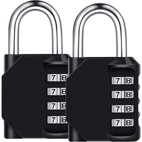 Combination Lock - BIGILANTUH - 4-Digit - Waterproof - Stainless Steel - 2 Pack (1/4)