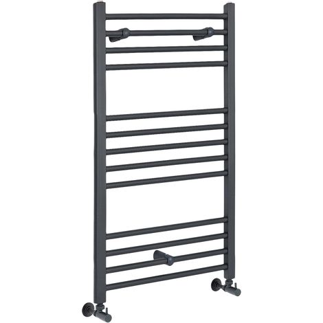 Milano Artle Anthracite Straight Bar Heated Towel Rail Radiator - 1000mm x 600mm (1/4)