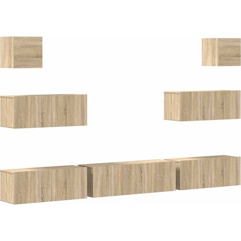 Ensemble de meubles TV 7 pcs - Armoires TV suspendues Chêne sonoma Bois d'ingénierie fr1698 - Maison La Vie