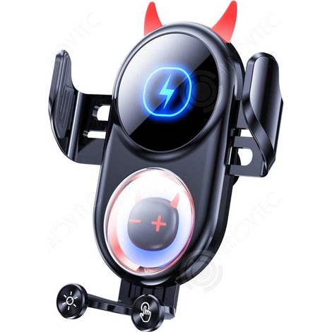 Support telephone voiture 12,22x7,26x6,1cm chargement rapide sans fil de 15w ouverture et fermeture automatiques fixation (1/4)
