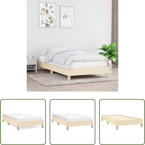 Matratze - Bettgestell ohne Matratze Creme 80x200 cm Stoff (1/5)