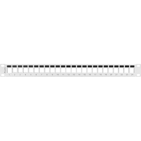 Panel de conexiones Lanberg PPKS-1024-S de 24 puertos, 1U y 19" para módulos Keystone, color gris. (1/4)