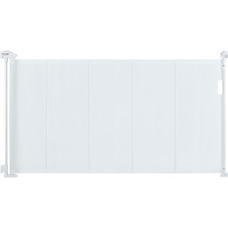 VEVOR Retractable Baby Gate, 34.2" Tall Mesh Baby Gate, Extends up to 60" Wide Retractable Gate for Kids or Pets, Retractable Dog Gates for Indoor Stairs, Doorways, Hallways, Playrooms, White (1/5)