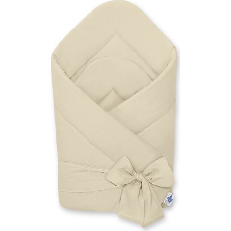 Fascia porta bebè in morbido cotone double-face con lacci - beige
