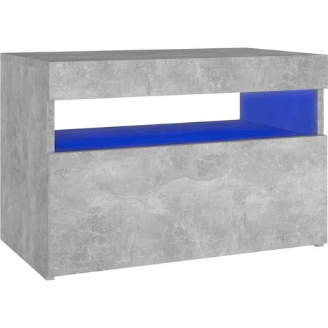 Maison Exclusive - Nachttisch mit LED-Leuchten Betongrau 60x35x40