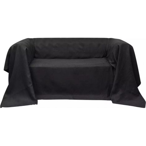 Micro-suede Couch Slipcover Anthracite 270 x 350 cm (1/5)