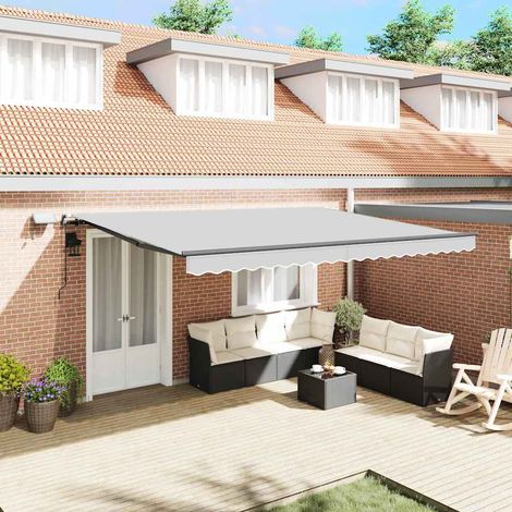 Awning with Manual Anthracite 4.5 x 2.5 m Metal vidaXL