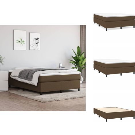 Boxspringbett mit Matratze Dunkelbraun 140x200 cm Stoff - Boxspringbett - Doppelbett - Bettenrahmen - Matratze - Matratzentopper (1/5)
