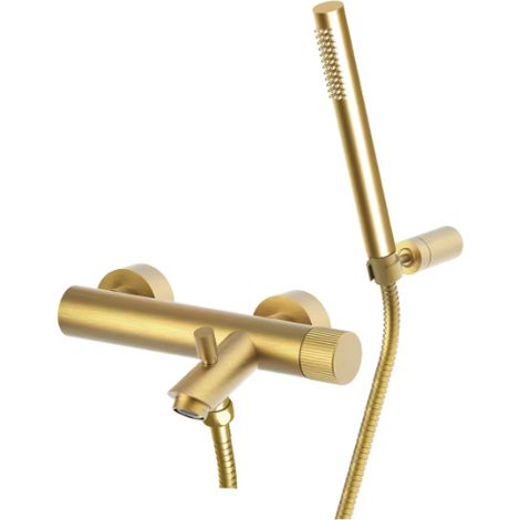 Miscelatore esterno per vasca con deviatore Honey Gold Spazzolato. Paffoni serie Jo JO023HGSP Honey Gold Spazzolato (1/2)