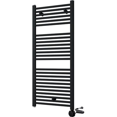Kibath Radiador Secatoallas 120 cm x 50 cm eléctrico acabado negro mate fabricado en acero (1/5)