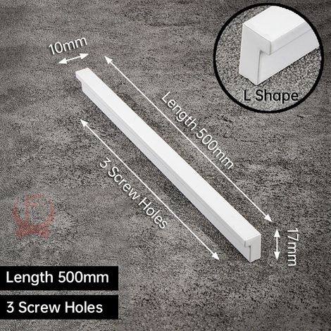 (L-500 mm, lot de 2) Poignées de meuble blanches, poignées en alliage d'aluminium, accessoires de quincaillerie (1/3)